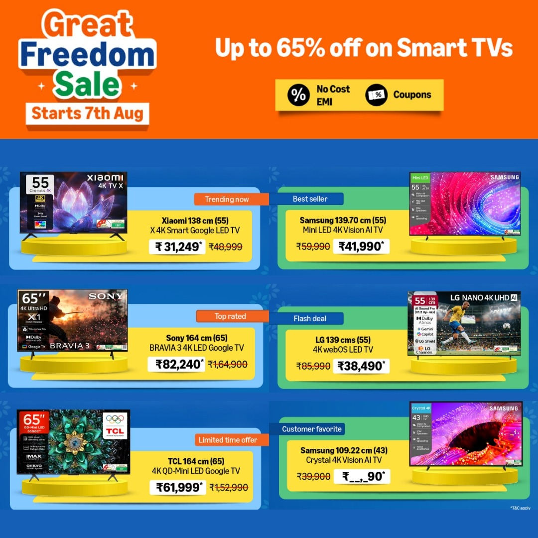 Best Large Screen 4K and QLED TV Deals