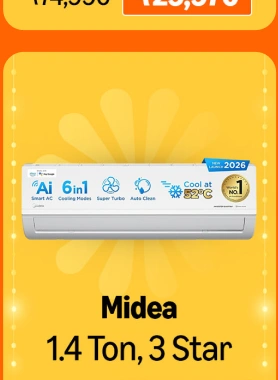 Midea 1.4 Ton 3 Star Inverter Split AC