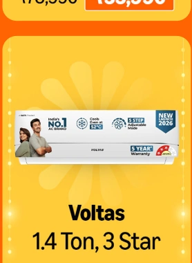 Voltas 1.4 Ton 3 Star Inverter Split AC