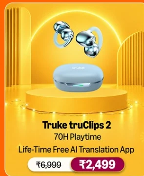 truke TruClips 2 AI Open Earbuds 70H Battery