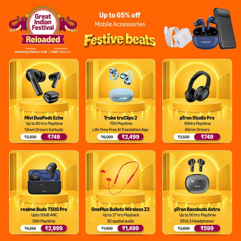 Great Indian Festival Reloaded Festive Beats Mobile Accessories Up to 65% Off