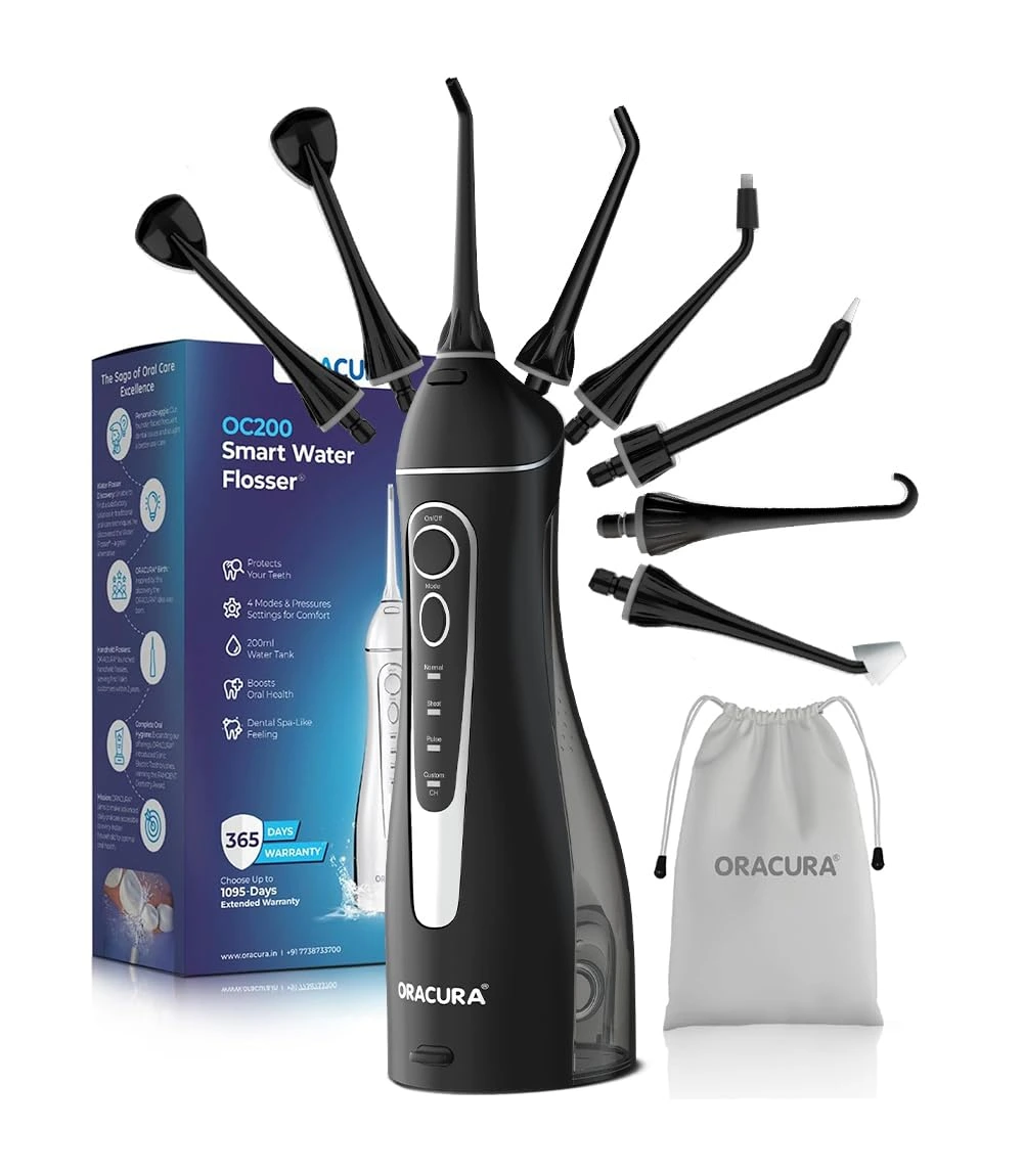 ORACURA OC200 Dental PRO Smart PLUS Water Flosser Black