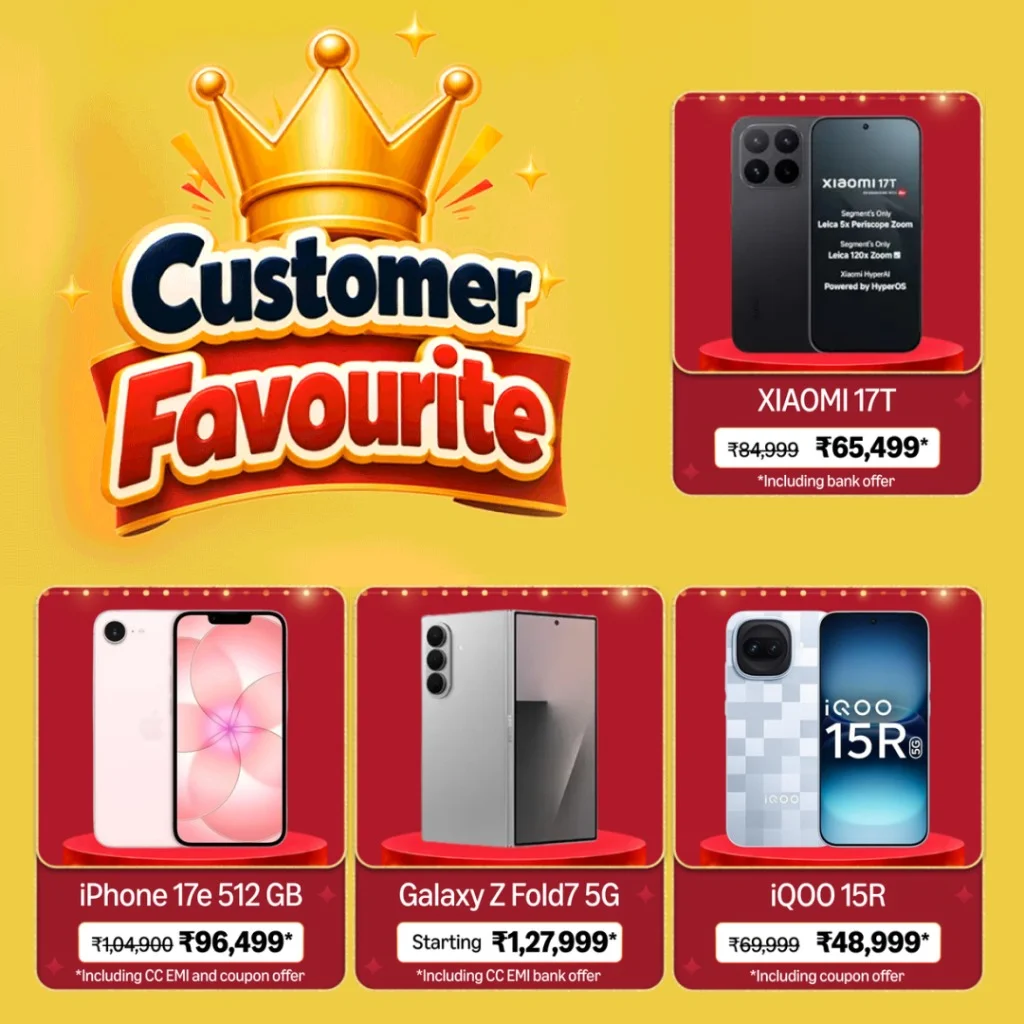 Smartphones Customer Favourites Great Indian Festival