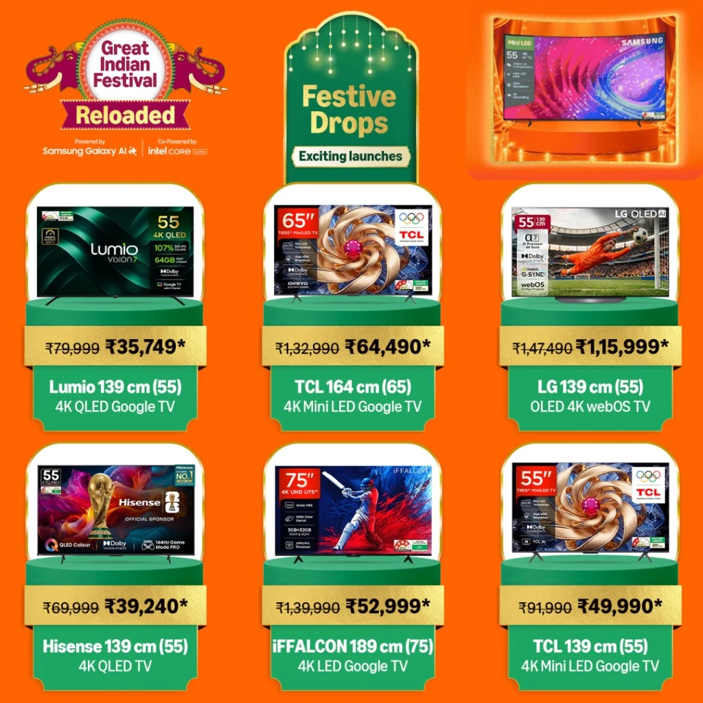 Great Indian Festival Reloaded Smart TVs Festive Drops