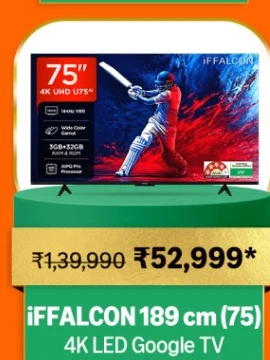 iFFALCON 189 cm 75 4K LED Google TV