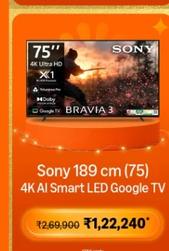 Sony BRAVIA 3 189 cm 75 inch 4K AI LED Google TV