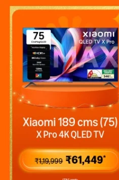 Xiaomi 189 cm 75 inch X Pro 4K QLED Google TV